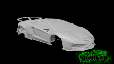 aventador svj noir fantôme 3d impression modèle in automobile 3dexport 3ds c4d stl obj voiture 3d print model - Mito3D