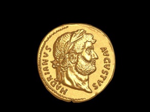 avgust impression 3d de pièce monnaie imprimable or d'argent le trésor antique vieux rome mois d'août imperator 3d print model - Mito3D