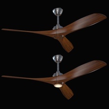 aviación techo ventilador minka aire lámpara natural madera accesorio cepillado níquel interior diseño ac 3d print model - Mito3D