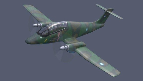 Avion ia 58 pukara fuerza hava Maqueta gösterim 3d 3dmodel modelimpresin uçak military miniatures askeri 3d print model - Mito3D