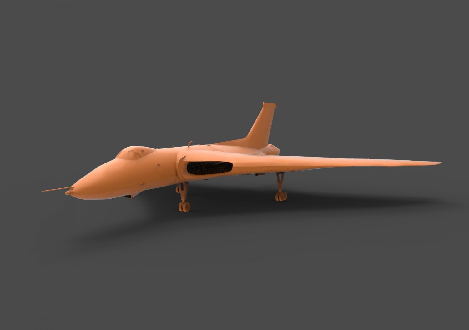 avro vulcan aircraft rigged hawker siddeley jet powered jet-powered delta wing strategic bomber plane royal air force raf vray transport 3D print model - Mito3D