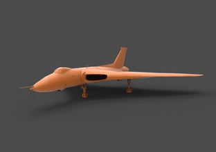 avro vulcan aircraft rigged hawker siddeley jet powered jet-powered delta wing strategic bomber plane royal air force raf vray transport 3d print model - Mito3D