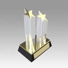 premio estatuilla de dos estrellas oro grammy gramófono la música cantantes registro los hogares deportes estrella juguete 3d print model - Mito3D