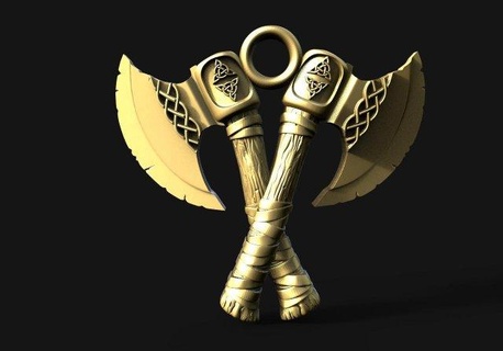 axes pendant pendants axe viking jewelry celtic jewel 3d print model - Mito3D