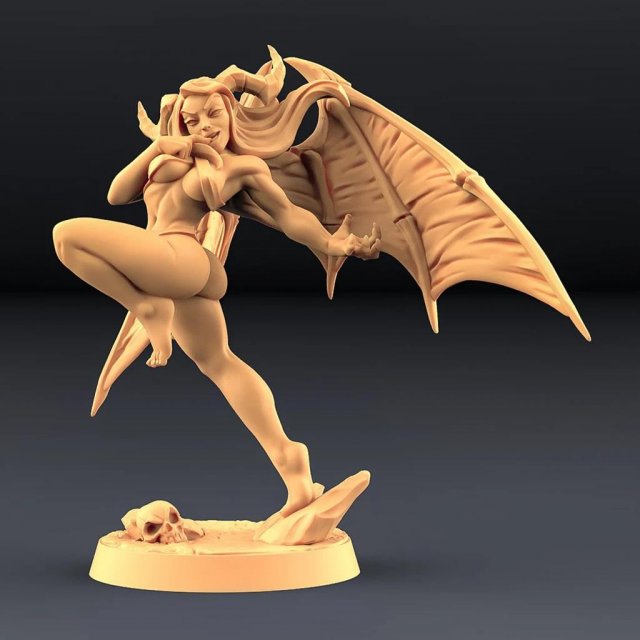 aya luxure démon prêt impression sculpture lust demon fantaisie fille femelle game ready succube tentatrice mignonne créatures femme wargaming dnd abîme sirène plaisir modèles fantasy character héros 3D print model - Mito3D