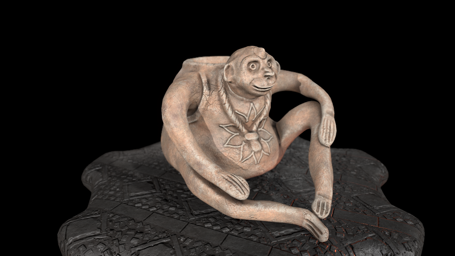 asteca caneca antiga taça argila cerâmica 3D print model - Mito3D