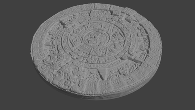 aztec sun stone 3d print model in scans replicas 3dexport maya calendar relic bas-relief history antiquity 3dprint hobby collection reproduction america people tribe art sculpt sculpture 3d print model - Mito3D