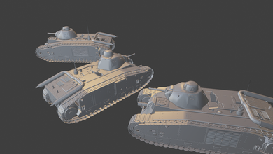 b1 bis tanques los la guerra el trueno wow wows 3d modelos modelado impresión de juguete panzer panzerkampfwagen 3d print model - Mito3D