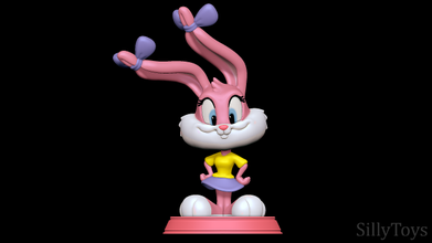 babs bunny - tiny toon adventures tiny toon adventures babs bunny buster rabbit hare pink female furry girl anthro print bugs 3d