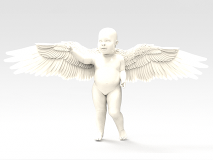 bambino angelo statua idolo Dio cherubino volare Gesù 3d print model - Mito3D