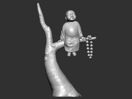 bébé Bouddha arbre sculpture art Dieu Ganesha Humain animal jouet cnc figure figurine intérieur modèle personnage 3d print model - Mito3D