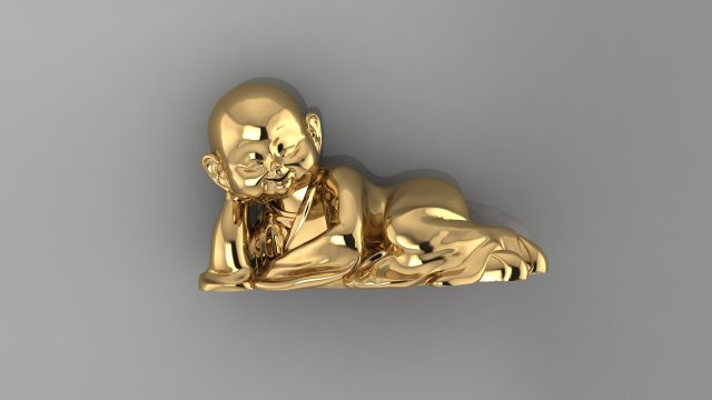 bambino budha b16 scultura braccialetto solitario squillare gioielleria diamante gioielli zaffiro oro argento Fidanzamento nozze cad stampabile 3d pendente orecchino carattere arte 3D print model - Mito3D