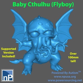 baby cthulhu version 2 free game accessories lovecraft monster creature tentacle elder things dungeons dragons pathfinder 3d print model - Mito3D