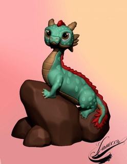bébé dragon monstres créatures imprimable dragon chinois bébé art feng shui 3d print model - Mito3D