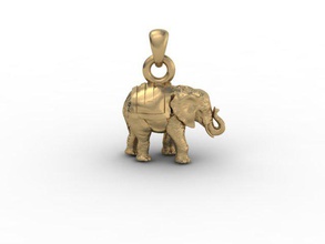 bébé éléphant pendentif le dessin de l'éléphant elefant gem bijoux la nature pendentifs imprimable d'argent tusk 3d print model - Mito3D