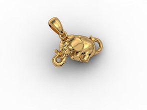 bebê elefante pingente cartoon-elefante elefant jóias natureza pingentes 3d print model - Mito3D