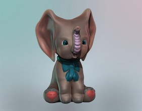 cucciolo di elefante stampa baby art zbrush 3d print model - Mito3D