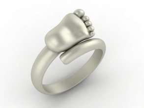 bebé pies de los anillos la impresión 3d modelo joya joyería anillo pie plata oro 3d print model - Mito3D