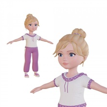 bebé niña 3d belleza personaje dibujos animados cara cuerpo mujer niño joven rubia lindo juego 3dmodel blender3d estilizado hembra 3d print model - Mito3D