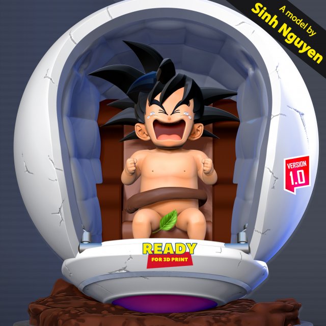 bebê Goku chorando monstros criaturas 3D print model - Mito3D