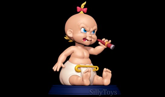 bebé Germán enmarcado Roger Conejo niño pañal cigarrillo cigarro 3d print model - Mito3D