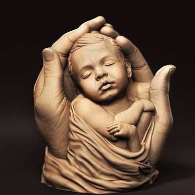 bebek in eller heykel 01 3d yazdır model figürinler 3dexport tanrı mezarlık din takı isa hıristiyan katolik cnc heykeller büst madalya rozetler kolye melek rahatlama mary el 3d print model - Mito3D