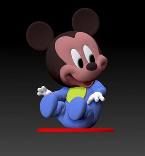 bebê mickey rato animais estatueta 3d 3dprinting Disney desenho animado personagem quadrinho 3d print model - Mito3D