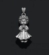 baby pendant 3d print model in pendants 3dexport angel christmas jewelry necklace silver kupidon cupidone girl boy child cherub infant toddler human character realistic kid zbrush people 3d print model - Mito3D