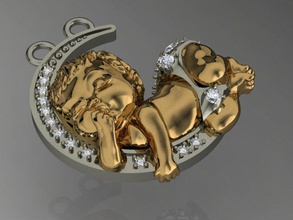 baby pendant diamond gem girl jewel jewellery jewelry matrix necklace necklaces printable render rhino sculpting sculpture stl woman women zbrush 3d print model - Mito3D