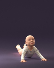 bebé despojado traje 0587 3d impresión Listo escanear modelo polígono 3dprint humano masculino realista planteado personaje personas miniatura niño estilo Moda fotógrafos niños 3d print model - Mito3D