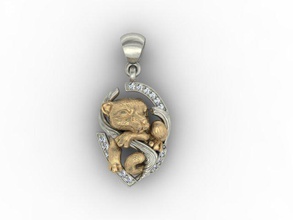 baby tiger necklace 3d print model 3d print model - Mito3D