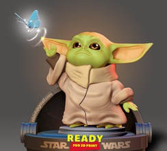 bebek Yoda star savaşlar fanart Babyyoda karikatür çocuk 3d print model - Mito3D
