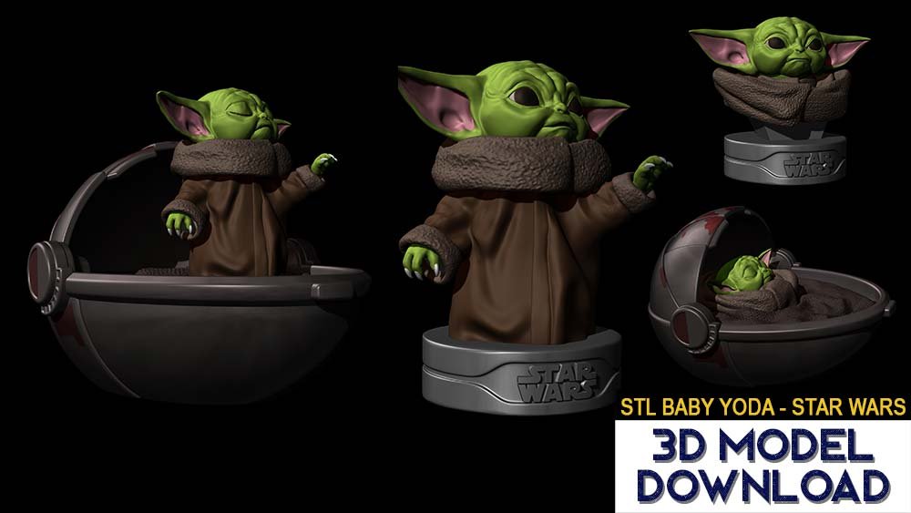 bebek yoda stl star wars 3d baskı ücretsiz fanart dosyaları yıldız savaşlar 3D print model - Mito3D