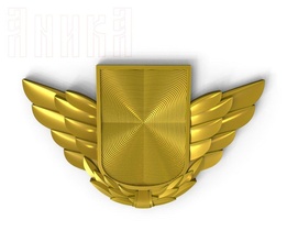 badge bouclier ailes Contexte 3d print model - Mito3D