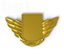 badge shield wings 3d print model - Mito3D