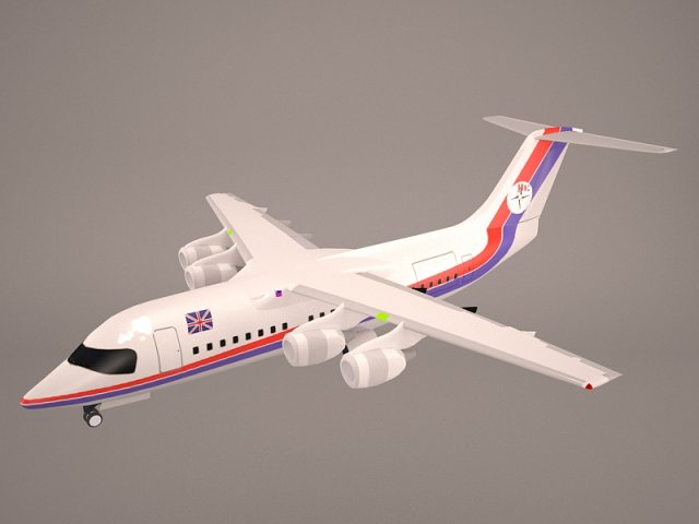 bae146 300 rj100 britisch atemwege 3d modell kommerziell 3dexport luft raumfahrt bae 146 avro regional jet passagierschiff rj 200 100 rj85 rj80 rj70 70 3D print model - Mito3D