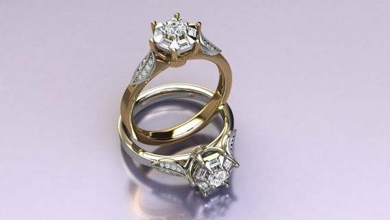 baguettes bague anneaux bijoux or imprimable diamant platine mariage modèle 3d précieux navigation argent pierres précieuses 3d print model - Mito3D