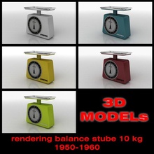 balance scale stube 10 kg old 1950-1960 3d model in kitchen 3dexport 3dsmax lumion sketchup vray animation 3d print model - Mito3D