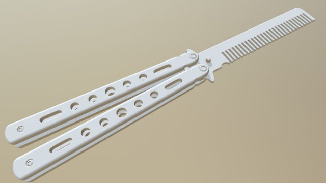 balisong comb functional knife 3d printing print model in 3dexport 3dprint 3dprinting 3D print model - Mito3D