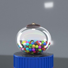 bola distribuidor balldispenser bolas pote vidro vray 3dsmax 3d print model - Mito3D