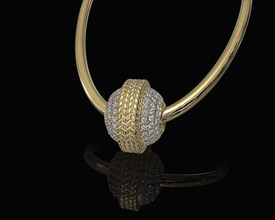 bola of joias pingente 3d impressão modelo in pingentes 3dexport imprimível stl gemas gema ouro prata platina esterlina moda brilhante diamante mulheres textura joalheria 3d print model - Mito3D