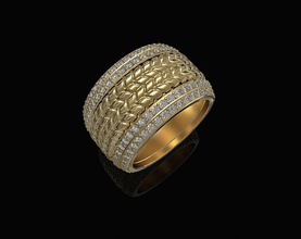 pelota of gemas anillo 3d impresión modelo in anillos 3dexport imprimible oro plata platino libra esterlina joya piedras preciosas brillante mujer diamante moda textura texturado joyería 3d print model - Mito3D