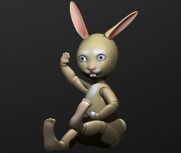 ball jointed bunny 3d print model in toys 3dexport rabbit toy printing animal stl 3d print model - Mito3D