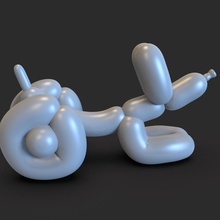 balão cão 3d impressão modelo in escultura 3dexport inspirado andy warhols arte resgate animal lobo 3d print model - Mito3D