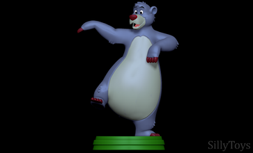 baloo selva livro Urso animal peludo antro masculino Disney 3d print model - Mito3D