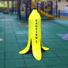 banana wet caution 3dprint slipery floor stl obj joke signage shaped toys plastic decorative statue art stylized 3d print model - Mito3D