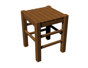 banco madera free wooden bench printing- several extensions -stl -obj modeled rhino4 -3dm autocad -dwg 3dmax 3ds 3d print model - Mito3D