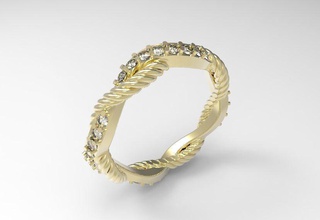 band ring 3d Schmuck bedruckbar ist Modell gold Silber gem original exklusiv Hochzeit diamond 3d print model - Mito3D