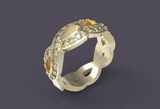 band 3d drucken modell ringe 3dexport ring schmuck druckbar gold silber diamant juwel stein 3d print model - Mito3D