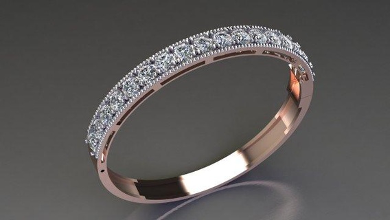 bangle cad file  rings jewelry ring diamond jewel gem cad 3dm obj stl printing bracelet bangle necklace pendant earring  3d print model - Mito3D